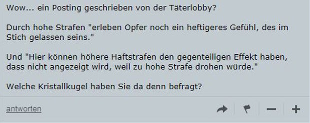 Empörung über 'Standard-Kritik' an härteren Strafen für Sexualverbrecher