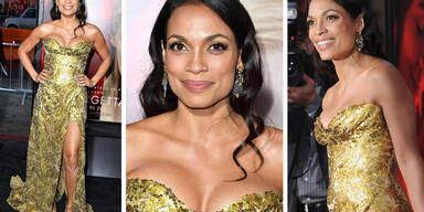 Rosario Dawson gl&auml;nzt in Gold