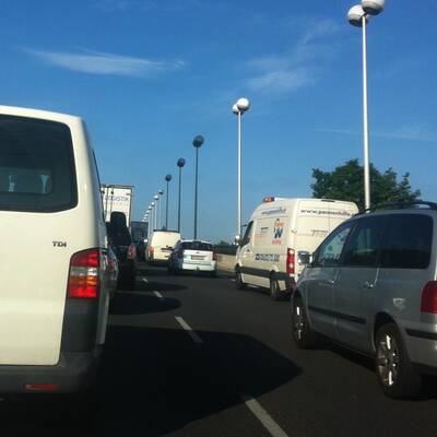 Nichts geht mehr auch auf der Reichsbrücke