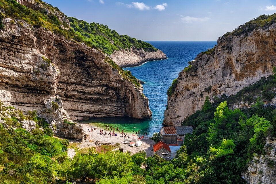 Kroatien Adv: 3 Strand Stiniva auf der Insel Vis