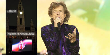 Rolling Stones: Werbung f&uuml;r neue CD am Rathausplatz