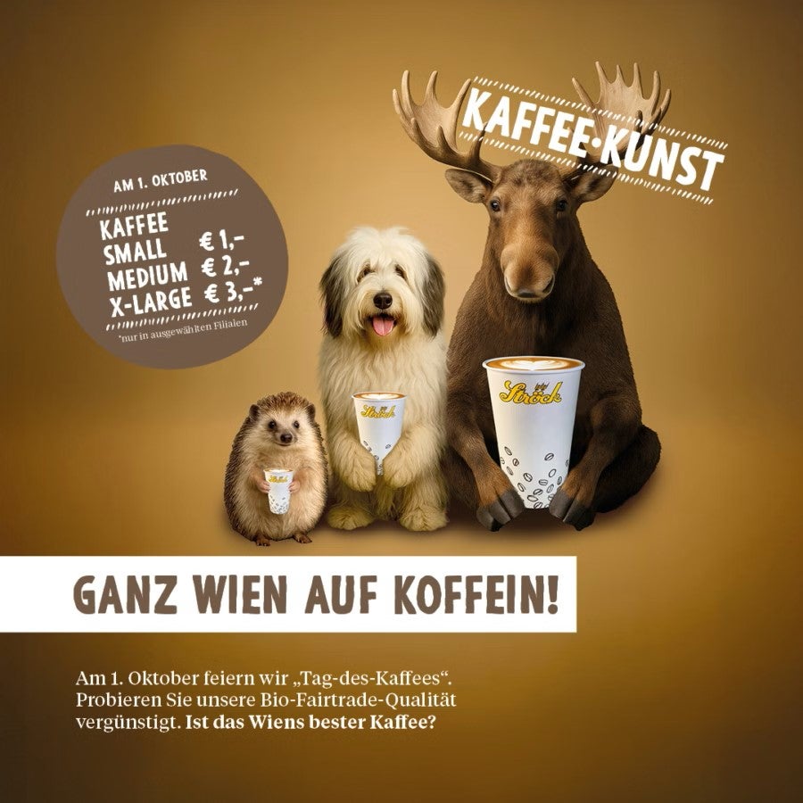 Ströck: Aktion „Kaffeegenuss in € 1 – 2 – 3“