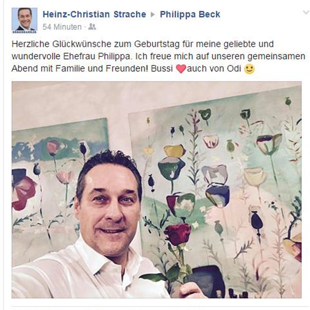 Strache mit Liebes-Posting auf Facebook