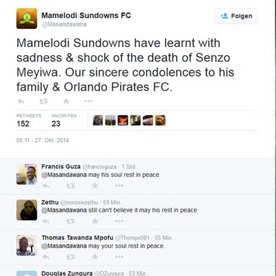 Die Reaktionen auf Meyiwas Tod