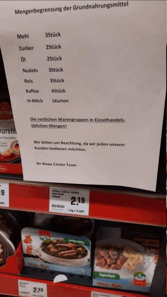 Speiseöl ist das neue Klopapier: Deutsche kaufen Supermärkte leer