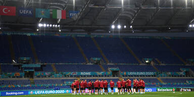 T&uuml;rkische Nationalmannschaft trainiert im Stadio Olimpico (Rom)