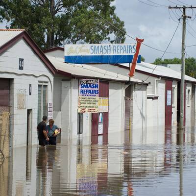 Die Flutwelle in Brisbane