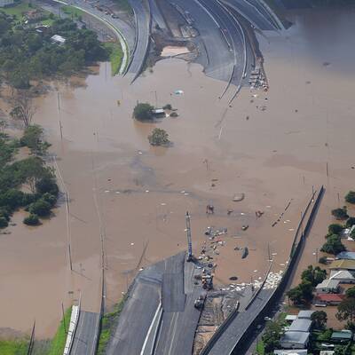 Die Flutwelle in Brisbane