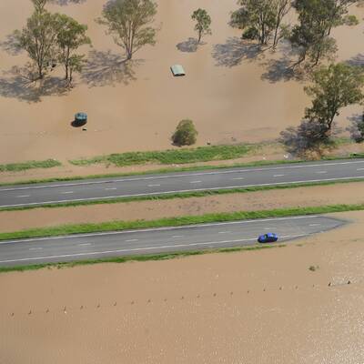 Die Flutwelle in Brisbane