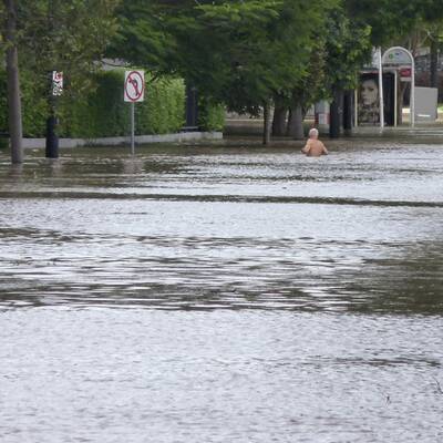 Die Flutwelle in Brisbane