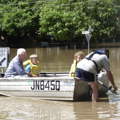 Die Flutwelle in Brisbane