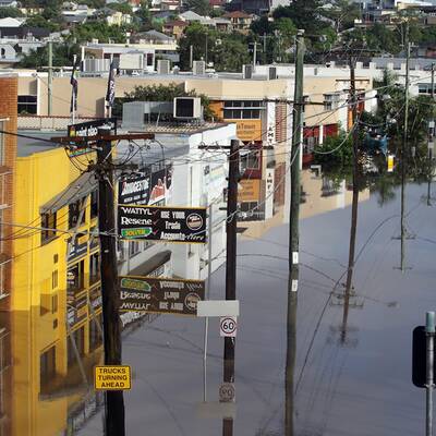 Die Flutwelle in Brisbane