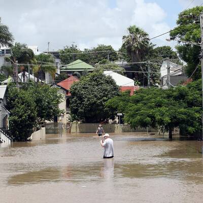 Die Flutwelle in Brisbane