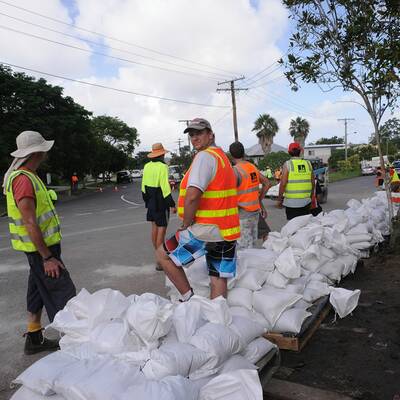 Die Flutwelle in Brisbane