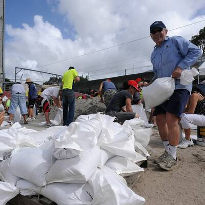 Die Flutwelle in Brisbane