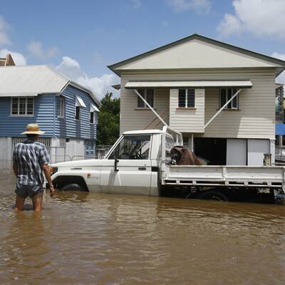 Die Flutwelle in Brisbane