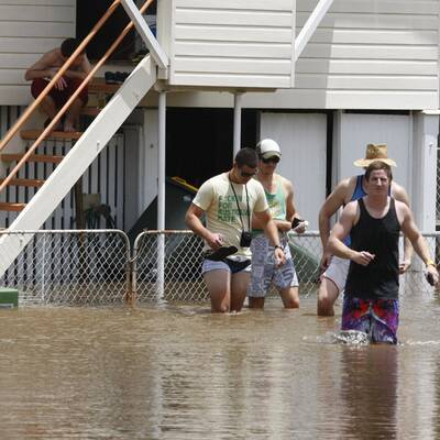Die Flutwelle in Brisbane