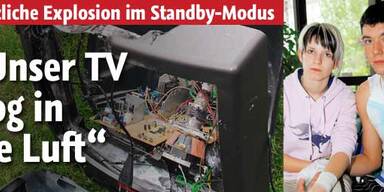 Fernseher flog plötzlich in die Luft