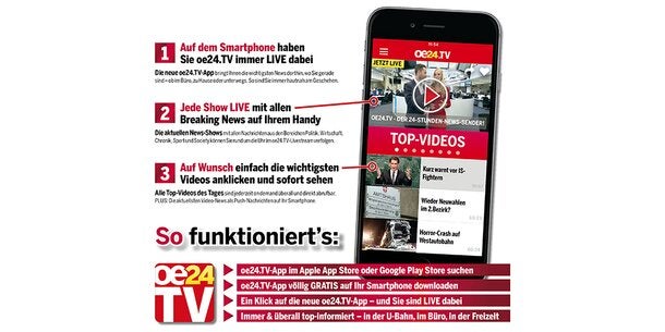 Die oe24.TV APP