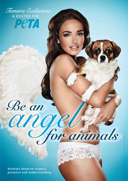 Tamara Ecclestone als nackter Peta-Engel