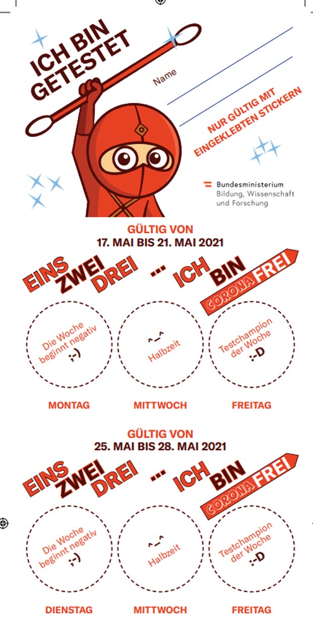 Testpass: Schüler kommen mit Sticker ins Lokal