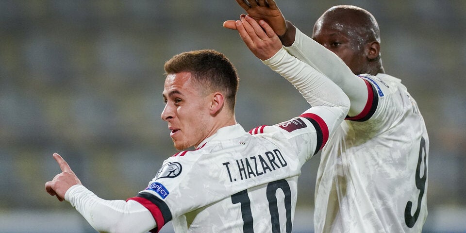Thorgan Hazard und Romelu Lukaku