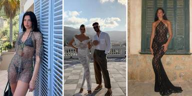 Dua Lipa, Dakota Johnson & Co: Stars machen transparente Spitze zum Urlaubstrend 2025
