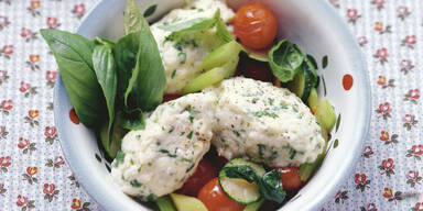 Topfen-Nockerl mit Gemuese