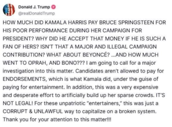 Springsteen: Polit-„Kampf“ mit Trump spitzt sich jetzt immer mehr zu!