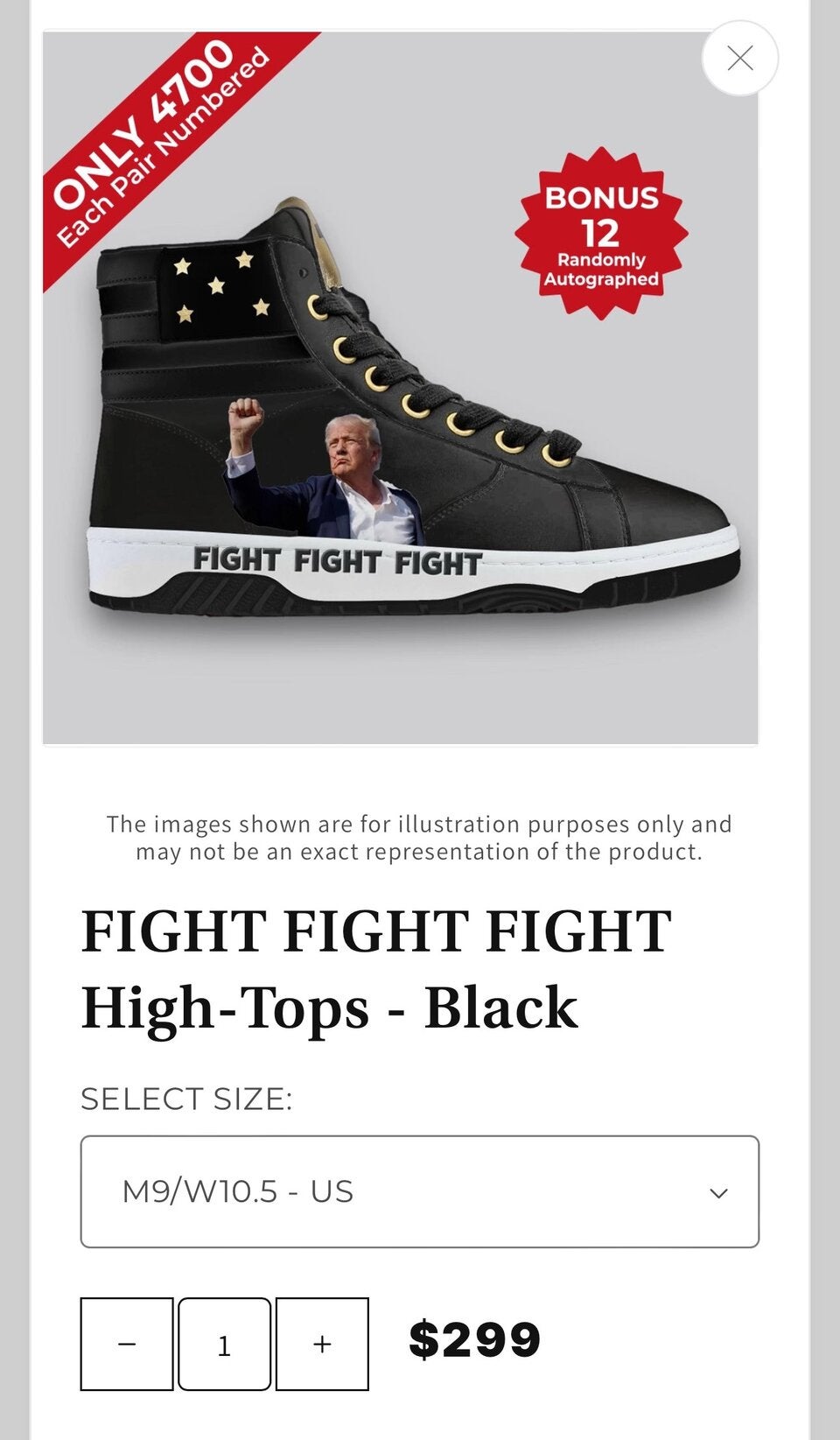 Trump verkauft jetzt Sneakers mit Bild vom Attentatsversuch!