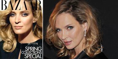 Uma Thurman am Cover des Harper's Bazaar