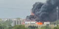 Großbrand in Lagerhalle in Berlin
