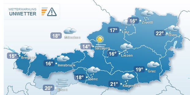 Stark-Regen ohne Ende über Österreich