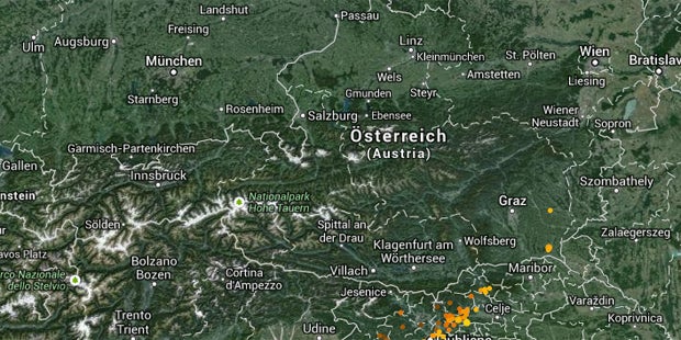 Stark-Regen ohne Ende über Österreich