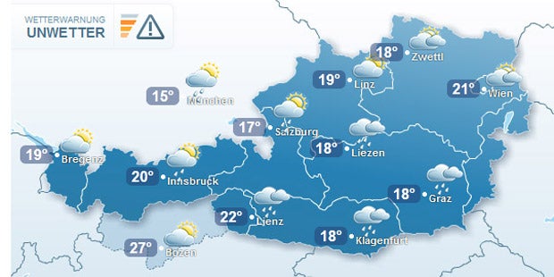 Stark-Regen ohne Ende über Österreich