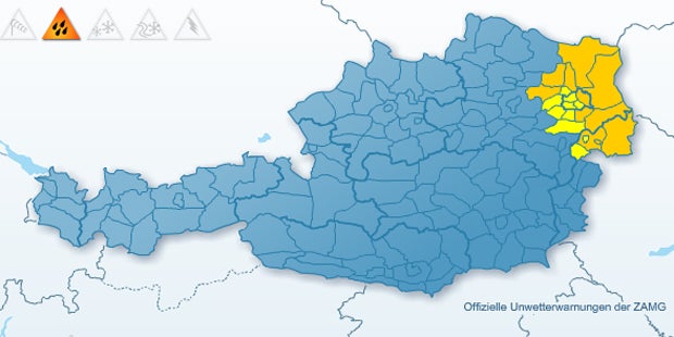 Stark-Regen über Ost-Österreich