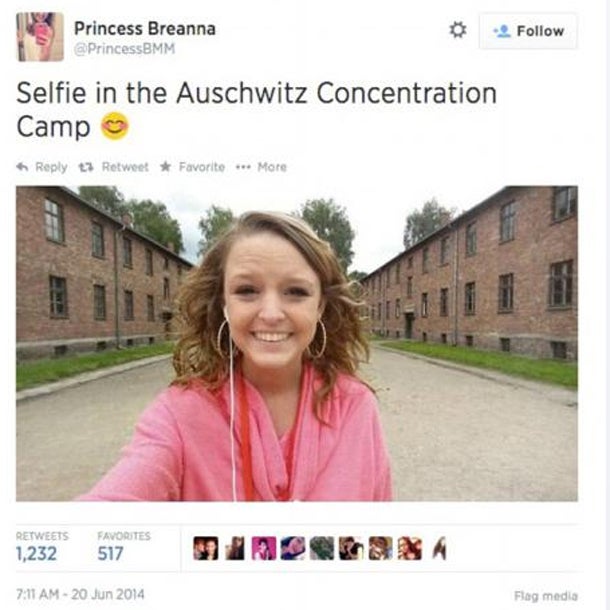 Ort des Massenmords - Selfie in Auschwitz