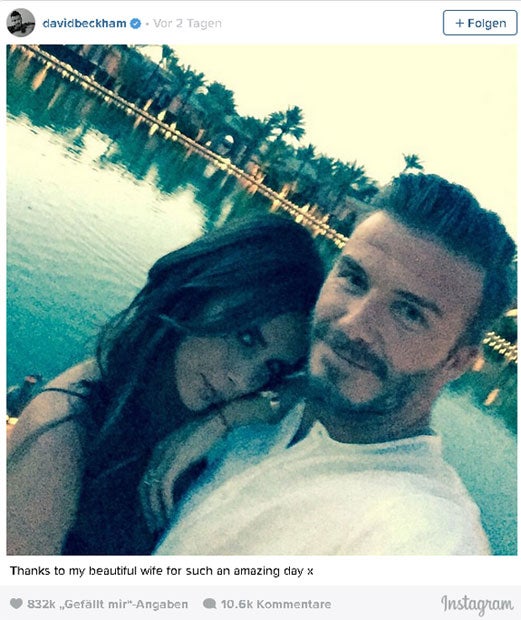 David Beckham: Liebeserklärung auf Instagram