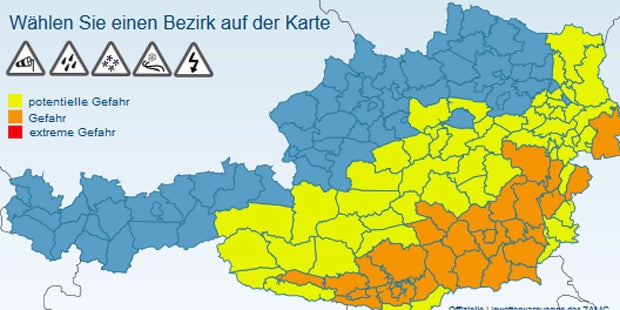 Hagel-Front verwüstet Österreich