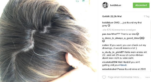 Heidi Klum und ihr erstes graues Haar