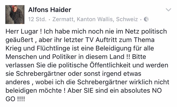 Alfons Haider attackiert Lugar