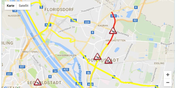 Frühverkehr: Stau auf der A23