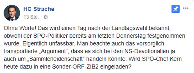 SPÖ-Politiker in Haft: Strache wütet