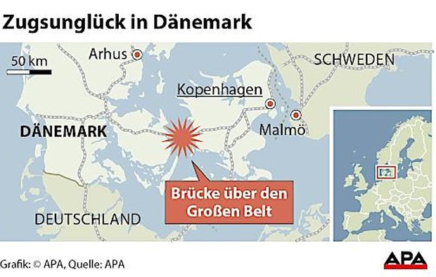 Mehrere Tote bei Zugsunglück in Dänemark