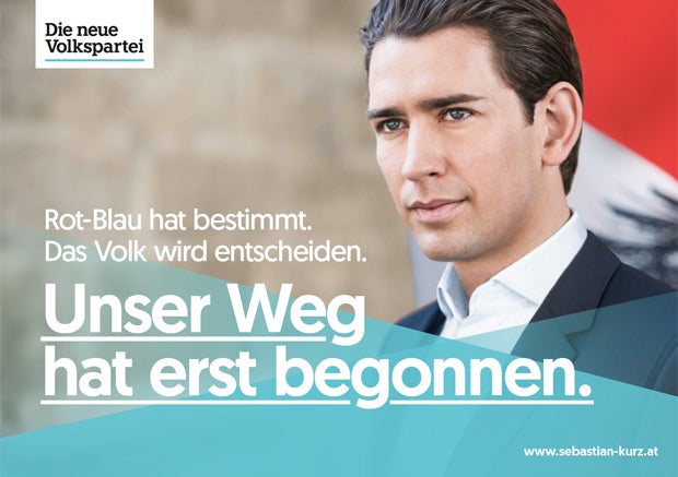 Kurz plakatiert jetzt gegen Rot-Blau