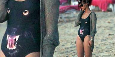 Rihanna im Panther-Badeanzug auf Barbados