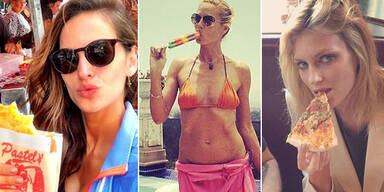 Models essen Junk-Food