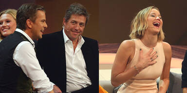 Hugh Grant und Jennifer Lawrence bei "Wetten, dass..?"