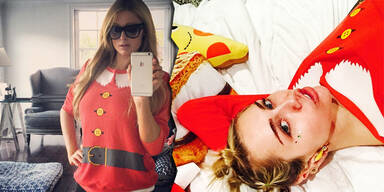 Miley Cyrus & Paris Hilton: Gleicher Weihnachtspulli