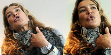 Fiona Swarovski mit Katze